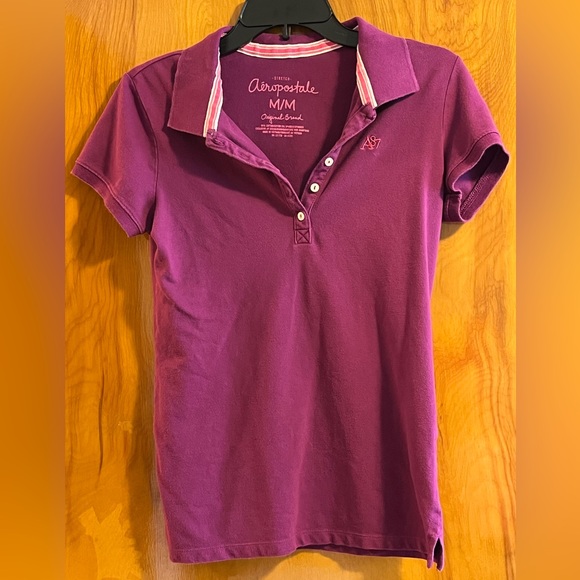 Aeropostale A87 Women’s Polo Size Medium Color Dark Purple - Picture 1 of 6